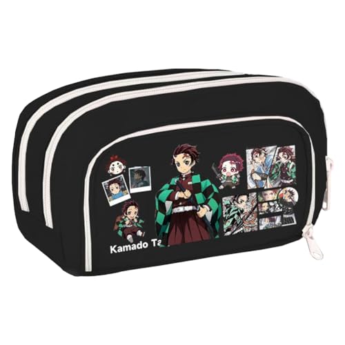Zhongkaihua Kamado Tanjiro Kamado Nezuko Anime-inspiriertes Federmäppchen, geräumiger, stilvoller Schreibwaren-Organizer, Geschenk für Kinder, Typ 27, 21cm x 5cm x 12cm, Federmäppchen von Zhongkaihua