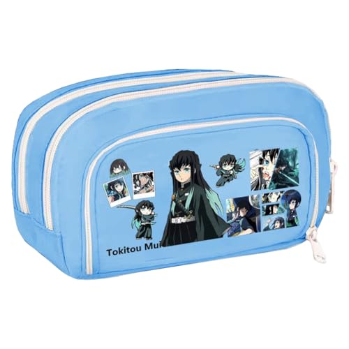 Zhongkaihua Kamado Tanjiro Kamado Nezuko Anime-inspiriertes Federmäppchen, geräumiger, stilvoller Schreibwaren-Organizer, Geschenk für Kinder, Typ 9, 21cm x 5cm x 12cm, Federmäppchen von Zhongkaihua