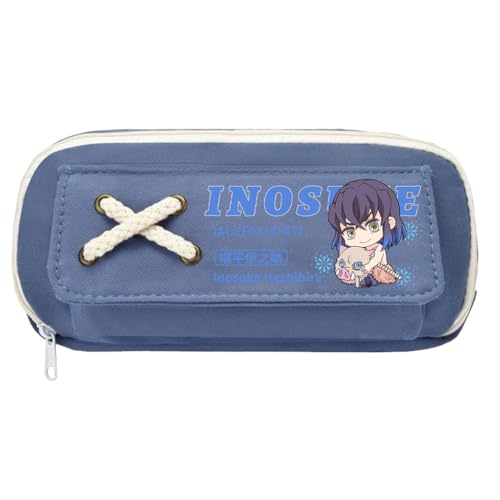 Zhongkaihua Kamado Tanjiro Kamado Nezuko Tsuyuri Kanawo Mode Schreibwaren Anime Leinwand Federmäppchen für Mädchen Jungen Schulgeschenk Große Kapazität Schulanfang Stifttasche, Typ 11, 21 x 11 cm von Zhongkaihua