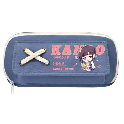 Zhongkaihua Kamado Tanjiro Kamado Nezuko Tsuyuri Kanawo Mode Schreibwaren Anime Leinwand Federmäppchen für Mädchen Jungen Schulgeschenk Große Kapazität Schulanfang Stifttasche, Typ 12, 21 x 11 cm von Zhongkaihua