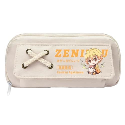 Zhongkaihua Kamado Tanjiro Kamado Nezuko Tsuyuri Kanawo Mode Schreibwaren Anime Leinwand Federmäppchen für Mädchen Jungen Schulgeschenk Große Kapazität Schulanfang Stifttasche, Typ 17, 21 x 11 cm von Zhongkaihua