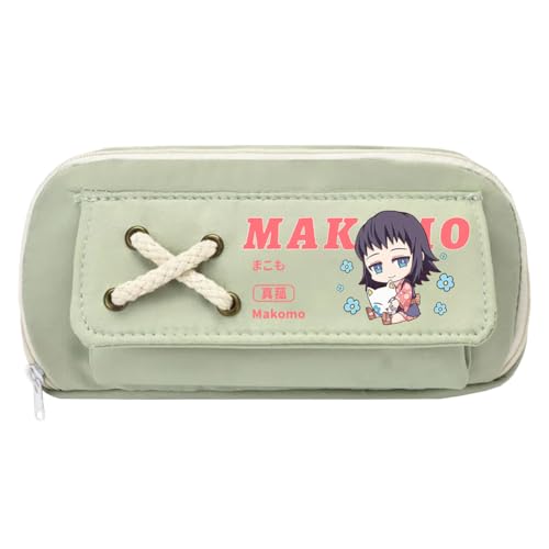 Zhongkaihua Kamado Tanjiro Kamado Nezuko Tsuyuri Kanawo Mode Schreibwaren Anime Leinwand Federmäppchen für Mädchen Jungen Schulgeschenk Große Kapazität Schulanfang Stifttasche, Typ 2, 21 x 11 cm von Zhongkaihua