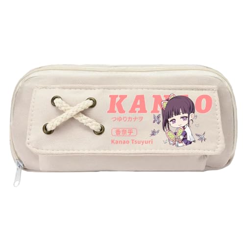 Zhongkaihua Kamado Tanjiro Kamado Nezuko Tsuyuri Kanawo Mode Schreibwaren Anime Leinwand Federmäppchen für Mädchen Jungen Schulgeschenk Große Kapazität Schulanfang Stifttasche, Typ 20, 21 x 11 cm von Zhongkaihua