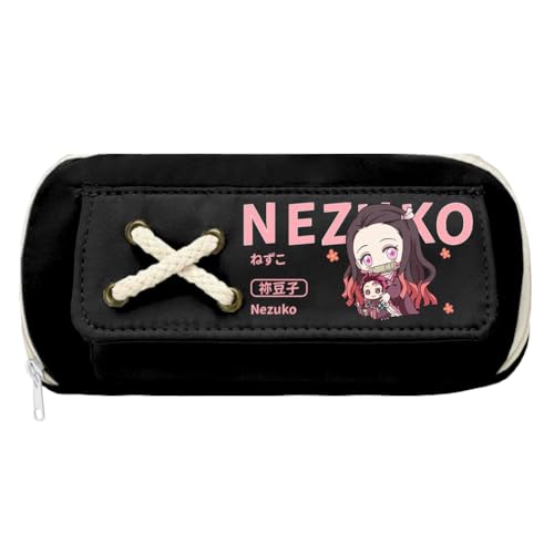 Zhongkaihua Kamado Tanjiro Kamado Nezuko Tsuyuri Kanawo Mode Schreibwaren Anime Leinwand Federmäppchen für Mädchen Jungen Schulgeschenk Große Kapazität Schulanfang Stifttasche, Typ 29, 21 x 11 cm von Zhongkaihua
