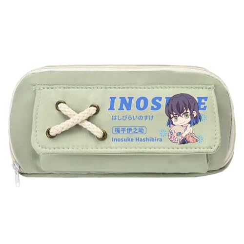 Zhongkaihua Kamado Tanjiro Kamado Nezuko Tsuyuri Kanawo Mode Schreibwaren Anime Leinwand Federmäppchen für Mädchen Jungen Schulgeschenk Große Kapazität Schulanfang Stifttasche, Typ 3, 21 x 11 cm von Zhongkaihua