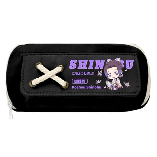 Zhongkaihua Kamado Tanjiro Kamado Nezuko Tsuyuri Kanawo Mode Schreibwaren Anime Leinwand Federmäppchen für Mädchen Jungen Schulgeschenk Große Kapazität Schulanfang Stifttasche, Typ 30, 21 x 11 cm von Zhongkaihua
