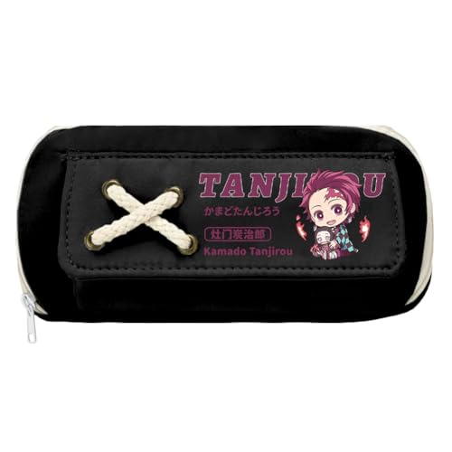 Zhongkaihua Kamado Tanjiro Kamado Nezuko Tsuyuri Kanawo Mode Schreibwaren Anime Leinwand Federmäppchen für Mädchen Jungen Schulgeschenk Große Kapazität Schulanfang Stifttasche, Typ 31, 21 x 11 cm von Zhongkaihua