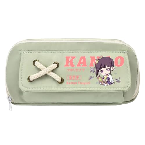 Zhongkaihua Kamado Tanjiro Kamado Nezuko Tsuyuri Kanawo Mode Schreibwaren Anime Leinwand Federmäppchen für Mädchen Jungen Schulgeschenk Große Kapazität Schulanfang Stifttasche, Typ 4, 21 x 11 cm von Zhongkaihua