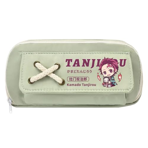 Zhongkaihua Kamado Tanjiro Kamado Nezuko Tsuyuri Kanawo Mode Schreibwaren Anime Leinwand Federmäppchen für Mädchen Jungen Schulgeschenk Große Kapazität Schulanfang Stifttasche, Typ 7, 21 x 11 cm von Zhongkaihua