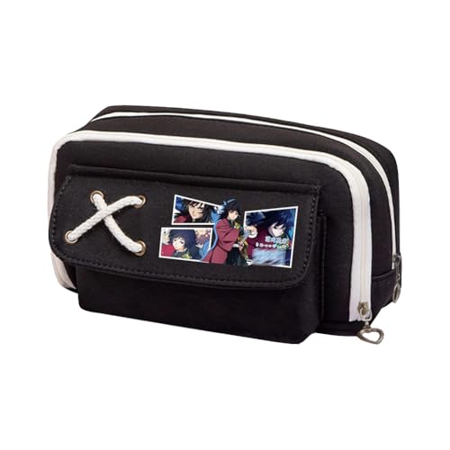 Zhongkaihua Kamado Tanjiro Kochou Shinobu Agatsuma Zen'itsu Anime-Themed Canvas Pencil Case Large Capacity Fashion Stationery Bag Back to School Gift for Boys and Girls, Tomioka Giyuu, 21x11x5.5cm von Zhongkaihua