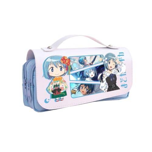 Zhongkaihua KanameMadoka Federmäppchen Akemi Homura Thema Mode Cartoon Schreibwaren Federmäppchen für Mädchen Jungen Schulgeschenk Große Kapazität Schulanfang Stifttasche, Miki Sayaka, 21 x 10 x 7 cm von Zhongkaihua
