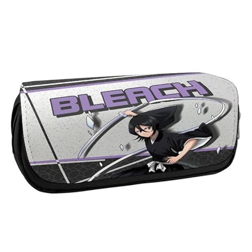 Zhongkaihua Kurosaki Ichigo Kuchiki Byakuya Anime Federmäppchen Männer Mädchen Große Kapazität Schreibwaren, Cute Polyester Pencil Case Kinder Schule Zuhause Beutel von Zhongkaihua