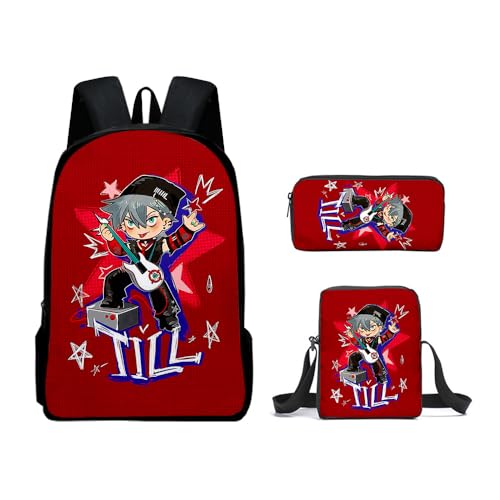 Zhongkaihua Luka Student 3-teiliges Set Back ot School Mizi Ivan 3D Druck Anime Cartoon Schulranzen Till SUA Federmäppchen Umhängetasche für Jungen und Mädchen Schuler, Typ 2, 30 x 13 x 40 cm von Zhongkaihua