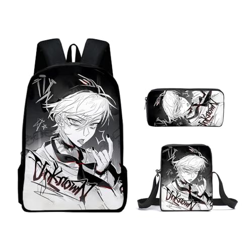 Zhongkaihua Luka Student 3-teiliges Set Back ot School Mizi Ivan 3D Druck Anime Cartoon Schulranzen Till SUA Federmäppchen Umhängetasche für Jungen und Mädchen Schuler, Typ 3, 30 x 13 x 40 cm von Zhongkaihua