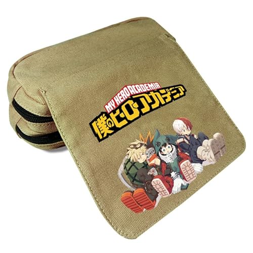 Zhongkaihua My Hero Academia Anime Fashion Schreibwaren Federmäppchen für Mädchen Jungen Teenager Schuler Geschenk, MHA Cartoon Großes Fassungsvermögen Fach Zurück zur Schule Stifttasche, Mha - 03, 21 von Zhongkaihua