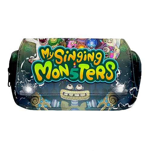 Zhongkaihua My Singing Monsters Fashion Schreibwaren-Federmäppchen für Mädchen/Jungen, Teenager, Schüler, Geschenk, Wubbox Cartoon Großes Fassungsvermögen Fach Zurück zur Schule Stifttasche, My von Zhongkaihua