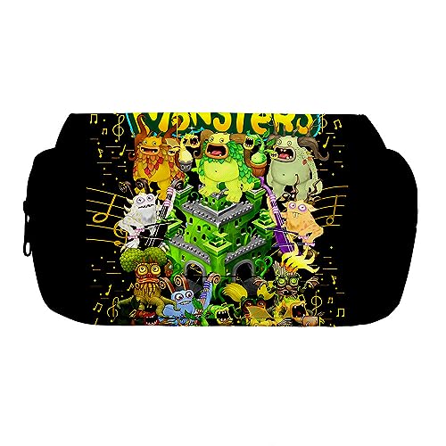 Zhongkaihua My Singing Monsters Fashion Schreibwaren-Federmäppchen für Mädchen/Jungen, Teenager, Schüler, Geschenk, Wubbox Cartoon Großes Fassungsvermögen Fach Zurück zur Schule Stifttasche, My von Zhongkaihua