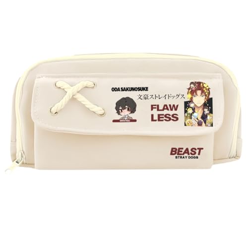 Zhongkaihua Nakahara Chuuya/Dazai Osamu Canvas Stiftebeutel Reißverschluss Anime Stifttasche Große Kapazität Doppelfach Schreibwaren Organizer Student Shcool Öffnung Schreibwaren Geschenk, Typ 11 von Zhongkaihua