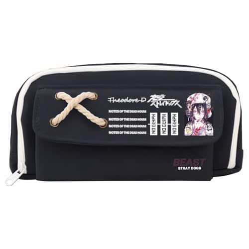 Zhongkaihua Nakahara Chuuya/Dazai Osamu Canvas Stiftebeutel Reißverschluss Anime Stifttasche Große Kapazität Doppelfach Schreibwaren Organizer Student Shcool Öffnung Schreibwaren Geschenk, Typ 25 von Zhongkaihua