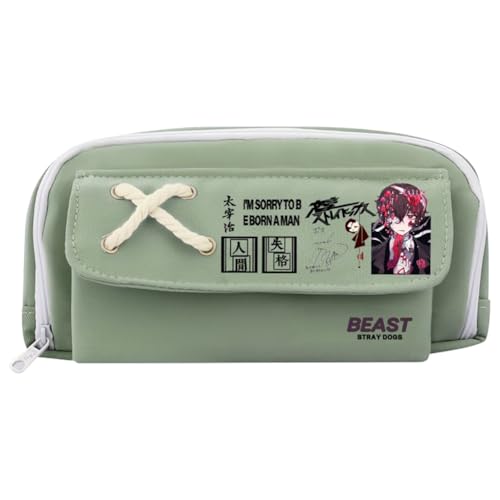 Zhongkaihua Nakahara Chuuya/Dazai Osamu Canvas Stiftebeutel Reißverschluss Anime Stifttasche Große Kapazität Doppelfach Schreibwaren Organizer Student Shcool Öffnung Schreibwaren Geschenk, Typ 9 von Zhongkaihua