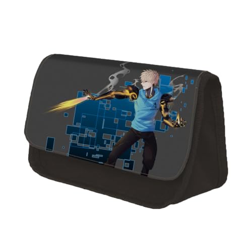 Zhongkaihua One Punch Man Saitama Tatsumaki Genos Fashion Schreibwaren Polyester Federmäppchen für Mädchen Jungen Schulgeschenk Große Kapazität Back to School Anime Stifttasche, Typ 2, 22 x 7.5 x 13 von Zhongkaihua