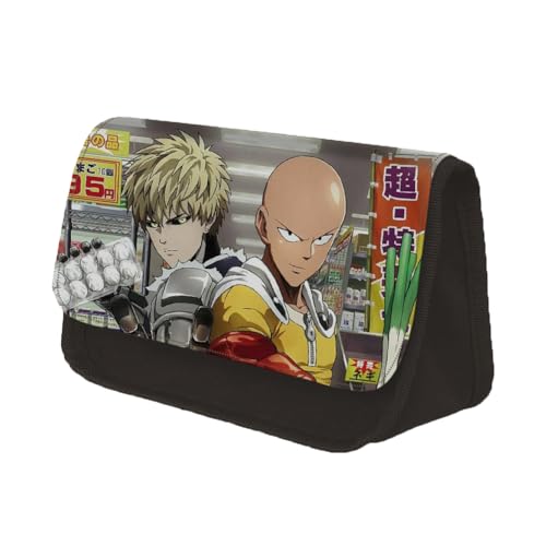 Zhongkaihua One Punch Man Saitama Tatsumaki Genos Fashion Schreibwaren Polyester Federmäppchen für Mädchen Jungen Schulgeschenk Große Kapazität Back to School Anime Stifttasche, Typ 4, 22 x 7.5 x 13 von Zhongkaihua