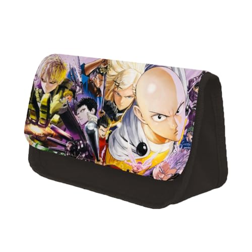 Zhongkaihua One Punch Man Saitama Tatsumaki Genos Fashion Schreibwaren Polyester Federmäppchen für Mädchen Jungen Schulgeschenk Große Kapazität Back to School Anime Stifttasche, Typ 9, 22 x 7.5 x 13 von Zhongkaihua
