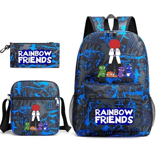 Zhongkaihua Rot Blau Grün Schulranzen Set Rot Blau Grün Rucksack Kinder Cartoon Schulrucksack für Jungen Mädchen, Typ 1, Einheitsgröße, Schulranzen-Set von Zhongkaihua