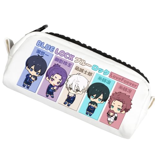 Zhongkaihua Seishiro Nagi Anime Federmäppchen – großes Fassungsvermögen (6 x 9 x 19 cm) – Schüler-Schreibwaren-Organizer mit Reißverschluss, niedlicher Cartoon-Druck, Bleistifttasche, perfekt für von Zhongkaihua