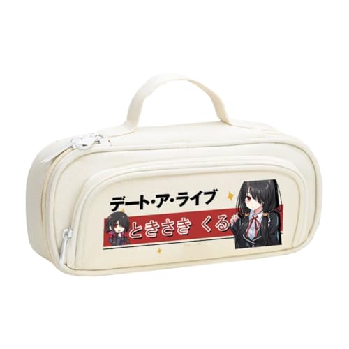 Zhongkaihua Tokisaki Kurumi Yatogami Tohka Anime-inspiriertes Leinen-Federmäppchen, geräumiger, stilvoller Schreibwaren-Organizer, Geschenk für Kinder, Typ12, 21cm x 9cm x 6cm, Federmäppchen von Zhongkaihua