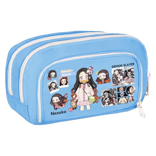 Zhongkaihua Tomioka Giyuu/Shinobu Kochou Anime Federmäppchen Große Kapazität Multi-Fach Leinwand Stifttasche Multifunktionale Schreibwaren Aufbewahrung Bleistift Beutel Student Schulbedarf Geschenk von Zhongkaihua