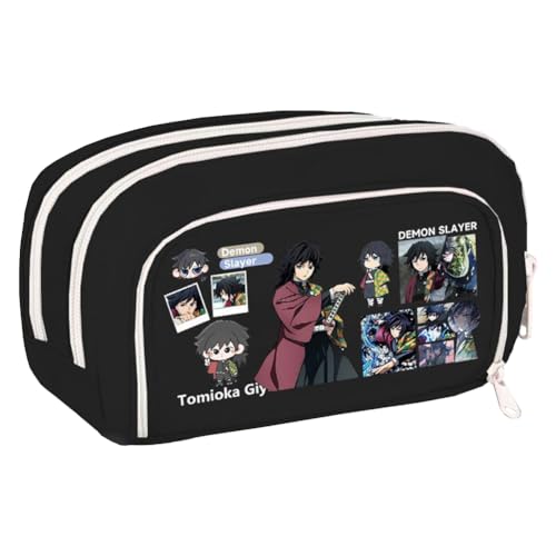 Zhongkaihua Tomioka Giyuu/Shinobu Kochou Anime Federmäppchen Große Kapazität Multi-Fach Leinwand Stifttasche Multifunktionale Schreibwaren Aufbewahrung Bleistift Beutel Student Schulbedarf Geschenk von Zhongkaihua