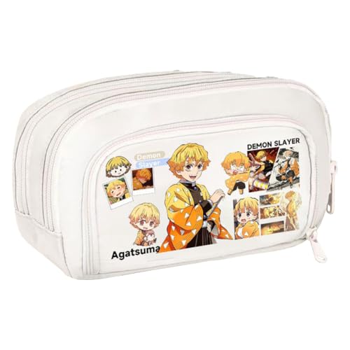 Zhongkaihua Tomioka Giyuu/Shinobu Kochou Anime Federmäppchen Große Kapazität Multi-Fach Leinwand Stifttasche Multifunktionale Schreibwaren Aufbewahrung Bleistift Beutel Student Schulbedarf Geschenk von Zhongkaihua