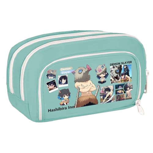 Zhongkaihua Tomioka Giyuu/Shinobu Kochou Anime Federmäppchen Große Kapazität Multi-Fach Leinwand Stifttasche Multifunktionale Schreibwaren Aufbewahrung Bleistift Beutel Student Schulbedarf Geschenk von Zhongkaihua