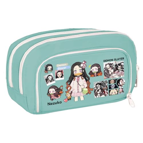 Zhongkaihua Tomioka Giyuu/Shinobu Kochou Anime Federmäppchen Große Kapazität Multi-Fach Leinwand Stifttasche Multifunktionale Schreibwaren Aufbewahrung Bleistift Beutel Student Schulbedarf Geschenk von Zhongkaihua