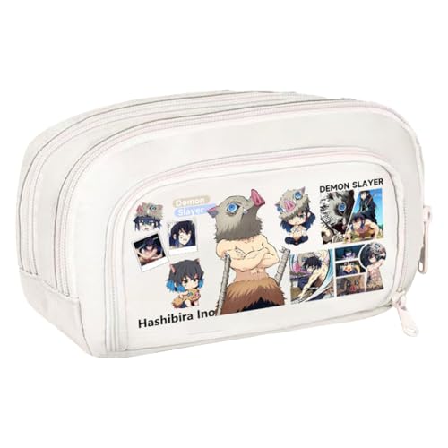 Zhongkaihua Tomioka Giyuu/Shinobu Kochou Anime Federmäppchen Große Kapazität Multi-Fach Leinwand Stifttasche Multifunktionale Schreibwaren Aufbewahrung Bleistift Beutel Student Schulbedarf Geschenk von Zhongkaihua