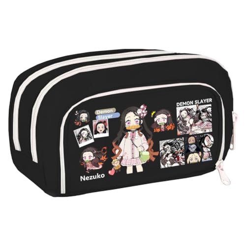 Zhongkaihua Tomioka Giyuu/Shinobu Kochou Anime Federmäppchen Große Kapazität Multi-Fach Leinwand Stifttasche Multifunktionale Schreibwaren Aufbewahrung Bleistift Beutel Student Schulbedarf Geschenk von Zhongkaihua