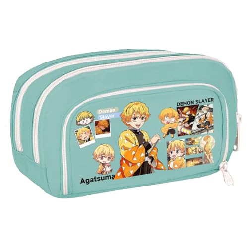 Zhongkaihua Tomioka Giyuu/Shinobu Kochou Anime Federmäppchen Große Kapazität Multi-Fach Leinwand Stifttasche Multifunktionale Schreibwaren Aufbewahrung Bleistift Beutel Student Schulbedarf Geschenk von Zhongkaihua