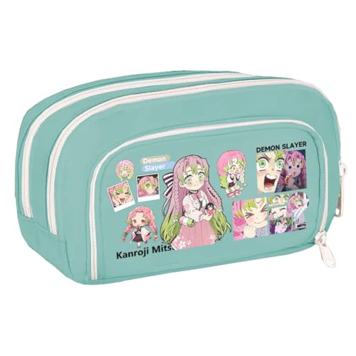 Zhongkaihua Tomioka Giyuu/Shinobu Kochou Anime Federmäppchen Große Kapazität Multi-Fach Leinwand Stifttasche Multifunktionale Schreibwaren Aufbewahrung Bleistift Beutel Student Schulbedarf Geschenk von Zhongkaihua