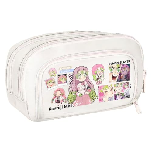 Zhongkaihua Tomioka Giyuu/Shinobu Kochou Anime Federmäppchen Große Kapazität Multi-Fach Leinwand Stifttasche Multifunktionale Schreibwaren Aufbewahrung Bleistift Beutel Student Schulbedarf Geschenk von Zhongkaihua