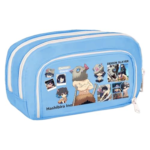 Zhongkaihua Tomioka Giyuu/Shinobu Kochou Anime Federmäppchen Große Kapazität Multi-Fach Leinwand Stifttasche Multifunktionale Schreibwaren Aufbewahrung Bleistift Beutel Student Schulbedarf Geschenk von Zhongkaihua