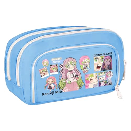 Zhongkaihua Tomioka Giyuu/Shinobu Kochou Anime Federmäppchen Große Kapazität Multi-Fach Leinwand Stifttasche Multifunktionale Schreibwaren Aufbewahrung Bleistift Beutel Student Schulbedarf Geschenk von Zhongkaihua