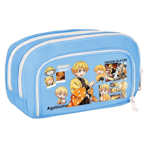 Zhongkaihua Tomioka Giyuu/Shinobu Kochou Anime Federmäppchen Große Kapazität Multi-Fach Leinwand Stifttasche Multifunktionale Schreibwaren Aufbewahrung Bleistift Beutel Student Schulbedarf Geschenk von Zhongkaihua