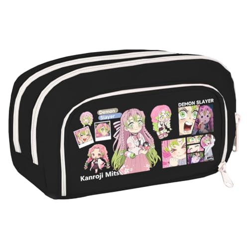 Zhongkaihua Tomioka Giyuu/Shinobu Kochou Anime Federmäppchen Große Kapazität Multi-Fach Leinwand Stifttasche Multifunktionale Schreibwaren Aufbewahrung Bleistift Beutel Student Schulbedarf Geschenk von Zhongkaihua