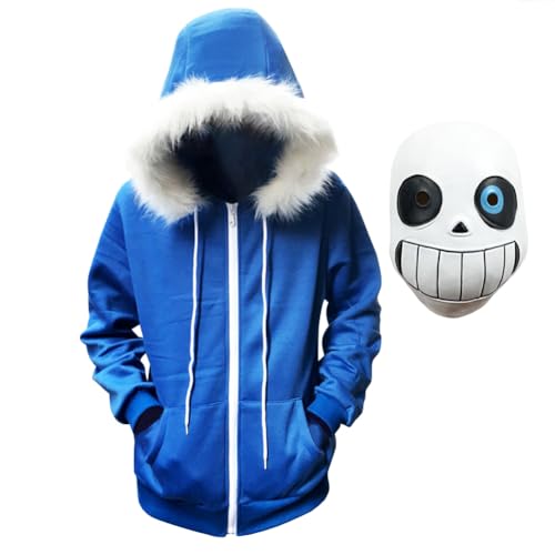 Zhongkaihua Undertale Sans Cosplay Anime Game Hooded Sweatshirt Schädel Gesicht Kopfbedeckung Halloween Anime-Karneval Hoodie von Zhongkaihua