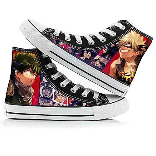 Zhongkaihua Unisex My Hero Academia Canvas Shoes High-Top Shoes Boku No Hero Academia Izuku Midoriya Katsuki Bakugo Shoto Todoroki Cosplay Casual Lace Up Sneakers für Anime-Fans von Zhongkaihua