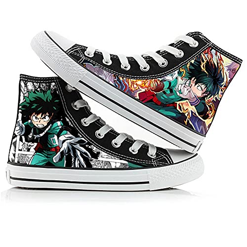 Zhongkaihua Unisex My Hero Academia Canvas Shoes High-Top Shoes Boku No Hero Academia Izuku Midoriya Katsuki Bakugo Shoto Todoroki Cosplay Casual Lace Up Sneakers für Anime-Fans von Zhongkaihua