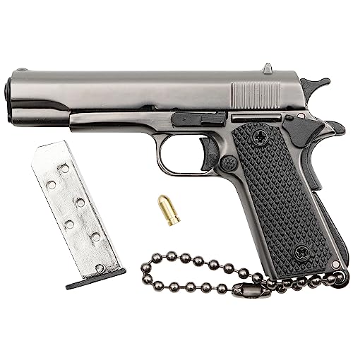 Zhongren 1911 Tactical Mini Pistola Schlüsselanhänger 1:3 Metall Gun Form Schlüsselanhänger Realistico Gun Model Collection Anhänger Tasche Charm per gli uomini Army Fan Geschenk (Waffe schwarz) von Zhongren