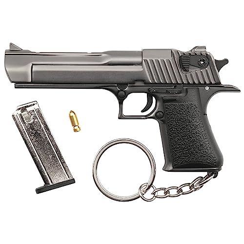Desert Eagle Mini Kunststoff Schlüsselanhänger Taktische Waffe Schlüsselanhänger Form Schlüsselanhänger mit beweglichen Teilen Waffe Modell Männer Anhänger Sammlung Fan Geschenk (Waffe schwarz) von Zhongren