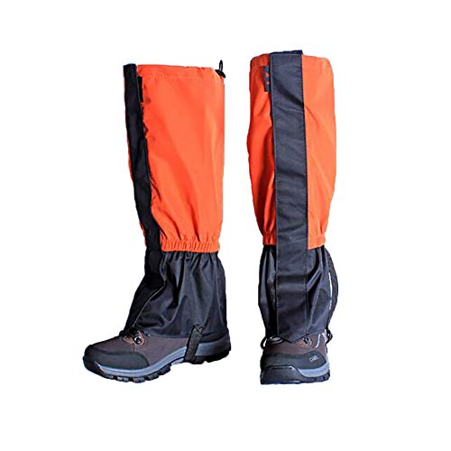 Zhongtou 1 Paar Gamaschen Wandern Wasserdicht 45cm Outdoor Gamaschen Regenschutz Zeckenschutz mit Klettverschluss für Damen und Herren zum Jagen Klettern Radfahren Sparziergang Gartenarbeit (Orange) von Zhongtou